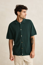 Textured knit ss shirt