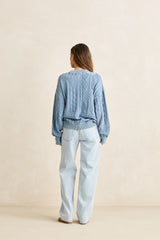 Patchwork salt wash sweater
