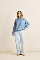 Patchwork salt wash sweater