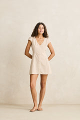 London check cap sleeve mini dress
