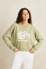 Sun and palm slouchy crew neck fleece