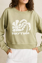 Sun and palm slouchy crew neck fleece