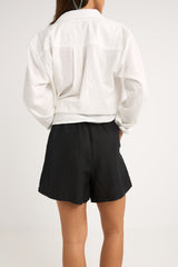 mini linen elasticatied short