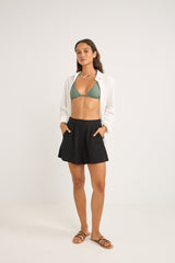 mini linen elasticatied short