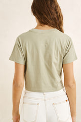 Bayside crop crew tee
