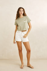 Bayside crop crew tee