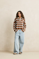 Rugby polo knit sweater