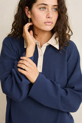 Rugby polo knit sweater