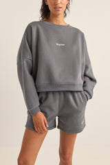 logo crew neck fleece