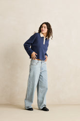 Rugby polo knit sweater