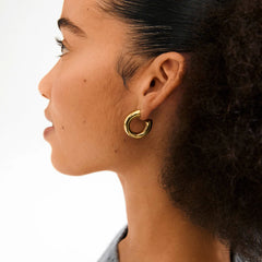 Pilgrim boucles d'oreilles anneaux recyclées 26 mm plaqué or