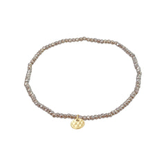 Bracelet Indie gris, plaqué or