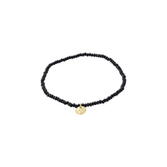 Bracelet Indie noir plaqué or