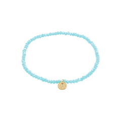 Bracelet Indie bleu ciel, plaqué or