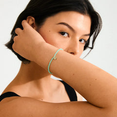 Bracelet Indie vert menthe, plaqué or