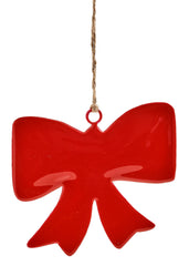 Décoration nœud en fer émaillé rouge 4 x 4