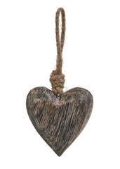 Ornement coeur en bois de mangue