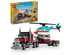 Lego creator camion à plateau avec hélicoptère