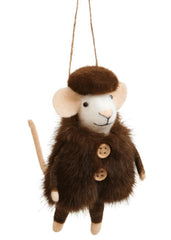 Souris manteau et chapeau en fausse fourrure