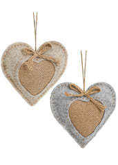 Ornement coeur feutre