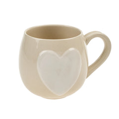 Tasse Big Heart, crème/blanc