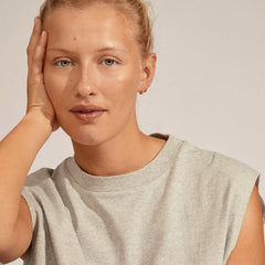 Eddy recycled organic shaped mini huggie hoops