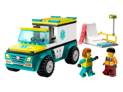 Lego city ambulance d'urgence et planchiste