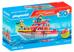 Playmobil 50th Anniversary - Bateau sauvetage pompiers