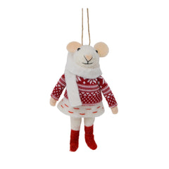 Ornement souris robe de Noël