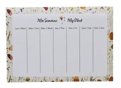 Planificateur de semaine fleurs des champs