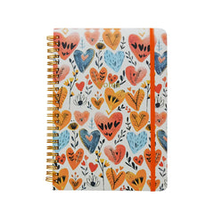Cahier rigide coeurs
