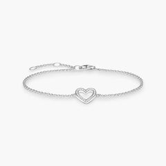 Bracelet avec cœur vide en zircone blanche