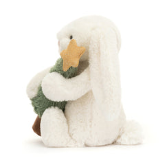 Jellycat Lapin timide avec sapin de Noël