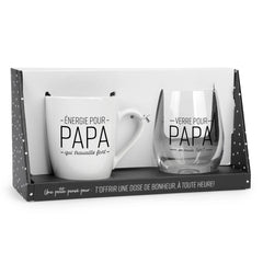 Ensemble tasse & verre à vin papa