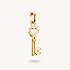 Pendentif Charm clé de l’amour Connect plaqué or
