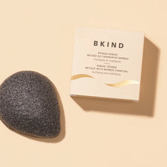 Bkind - Éponge konjac nettoyante - Charbon de bambou purifiant