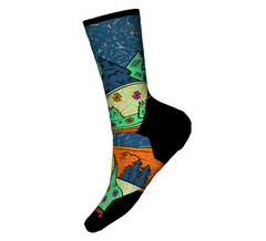 Chaussettes Trail mi-mollet pour femme, motif montagne