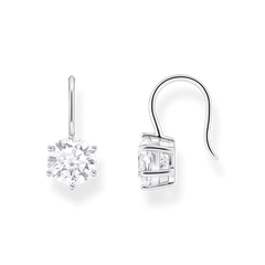 Pendants d’oreilles avec grande zircone blanche