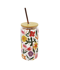 Verre Paille Fleurs