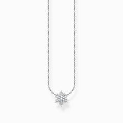 Collier en argent avec pendentif flocon de neige et zircon blanc
