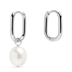 Boucles d'oreilles créoles en perle d'opale