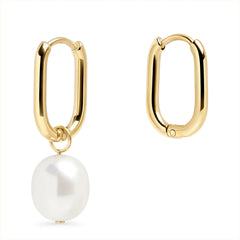 Boucles d'oreilles créoles en perle d'opale