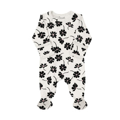 Pyjama en modal fleurs sur fond beige 3 mois - 10 ans