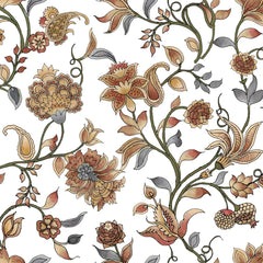 Nappe blanche fleurie terracotta Susan