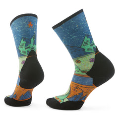 Chaussettes mi-mollet à imprimé montagne pour femme Trail Run Targeted Cushion