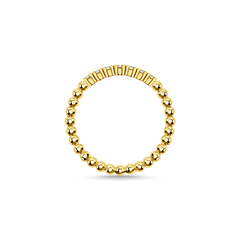 Bague perles vec pierres blanches or