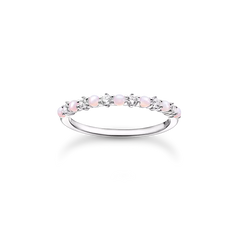 Bague rose et blanche pierres