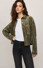 All Day Cropped Suede Jacket