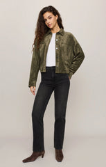 All Day Cropped Suede Jacket