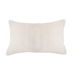 Coussin rectangulaire rayé crème et beige Softy